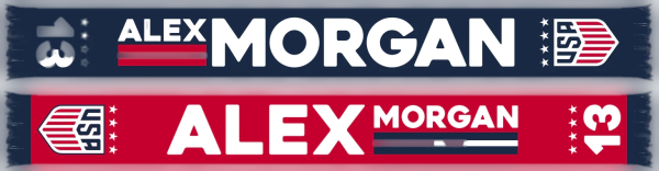 USWNT Alex Morgan fan scarf by Ruffneck Scarves