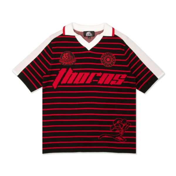 Portland Thorns Dead Dirt jersey red black striped design