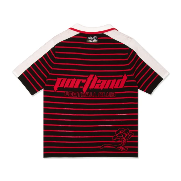 Portland Thorns FC Dead Dirt boutique jersey red and black striped design back